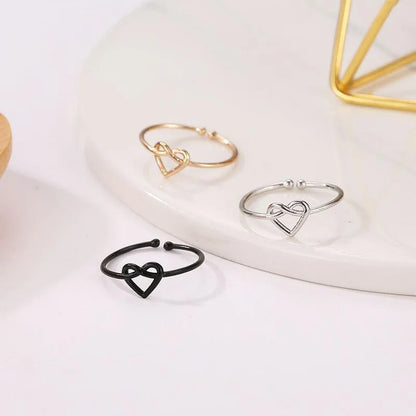 Love Knotted Heart Pierced Ring Nhcu152995