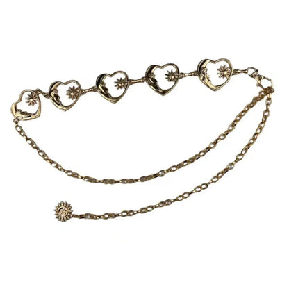 Love Metal Waist Chain Accessories Female Fashion Ins Heart-shaped Chain Belt Decoration With Skirt Wide Leg Pants Chain Summer