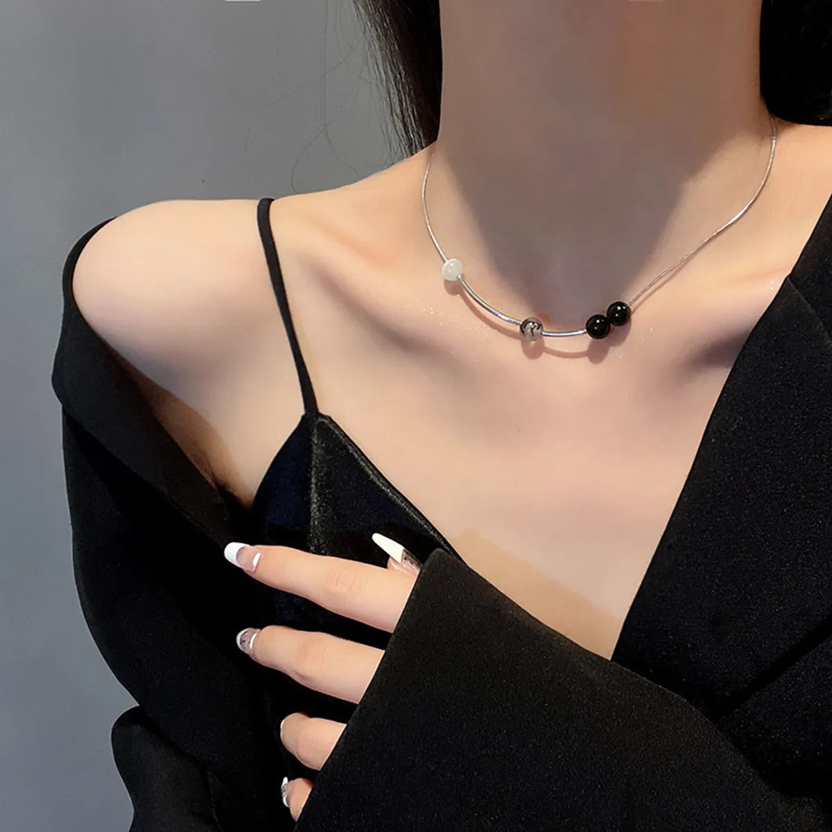 Love Stitching Pearl Japanese And Korean Necklace Design High-Grade Light Luxury Niche Clavicle Chain  New Women'S Necklace