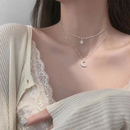 Love Stitching Pearl Japanese And Korean Necklace Design High-Grade Light Luxury Niche Clavicle Chain  New Women'S Necklace