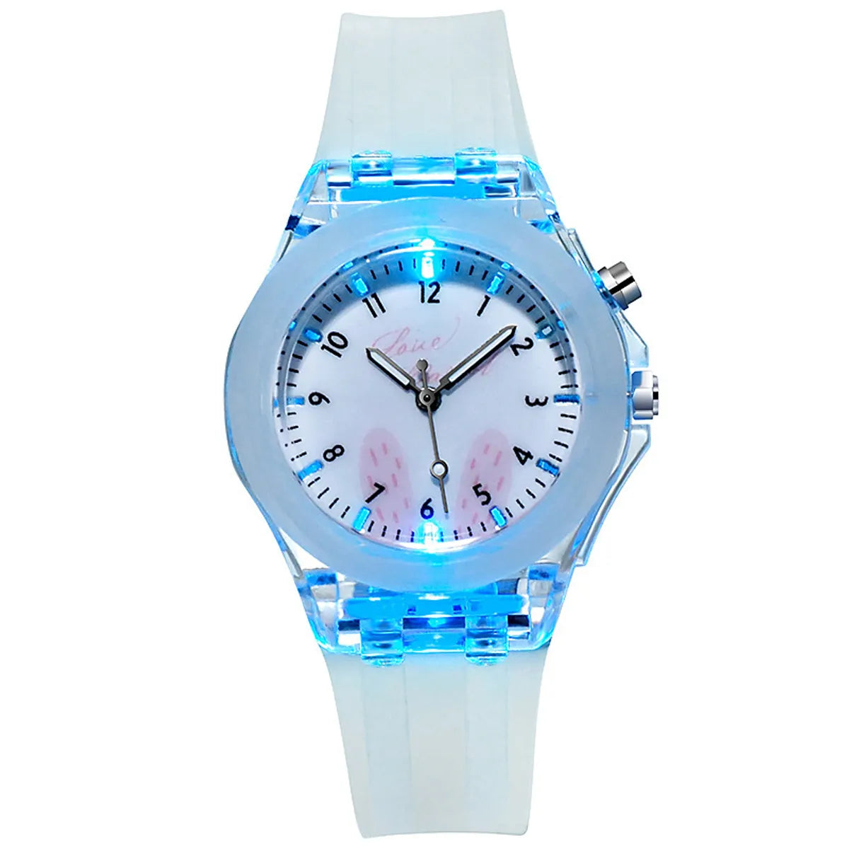 Luminous Children'S Watch Colorful Glowing Cartoon Rabbit Quartz  Cartoon Watch Wholesale