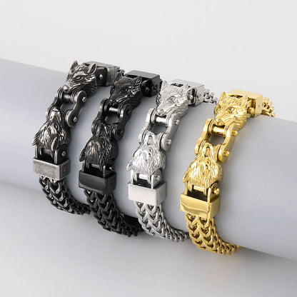 Luxurious Animal Solid Color Stainless Steel Plating 18k Gold Plated Men's Bracelets