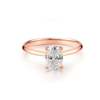 Luxurious Bridal Romantic IGI Certificate Inlay Oval Lab-Grown Diamonds Rings