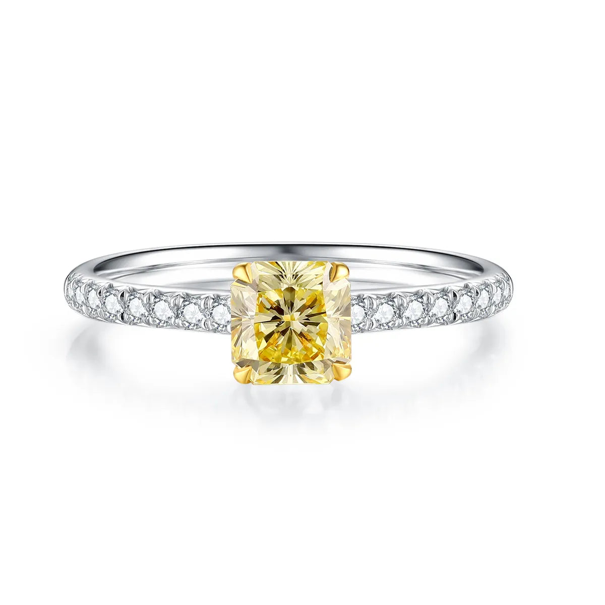 Luxurious Bridal Simple Style Inlay Square Lab-Grown Diamonds Rings