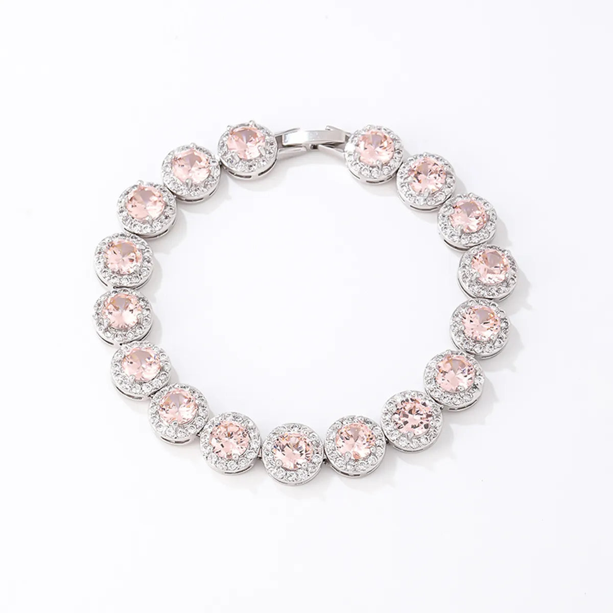 Luxurious Cool Style Round Copper Zircon Bracelets In Bulk