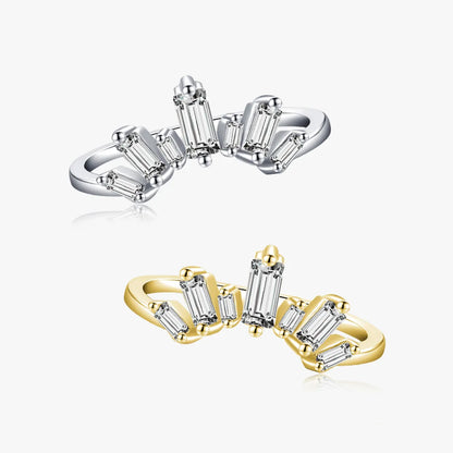 Luxurious Crown Sterling Silver Plating Inlay Zircon 14k Gold Plated Rhodium Plated Rings