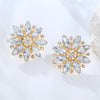 Luxurious Flower Alloy Inlay Rhinestones Gold Plated Women'S Ear Studs