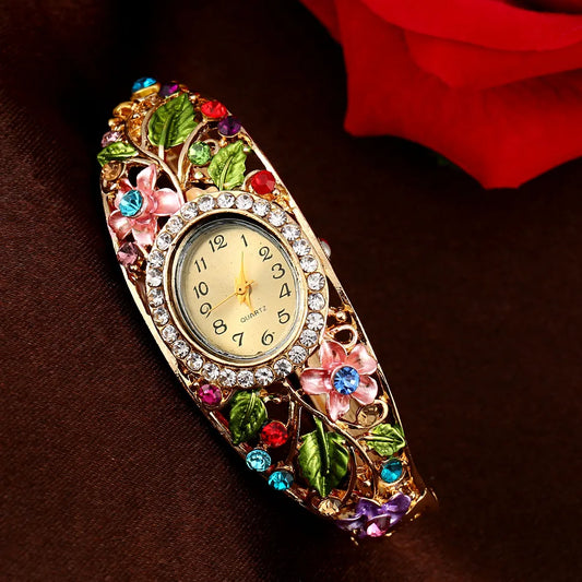 Luxurious Flower Quartz Women'S Watches