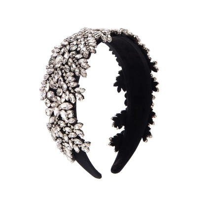 Luxurious Geometric Cloth Inlay Rhinestones Hair Band