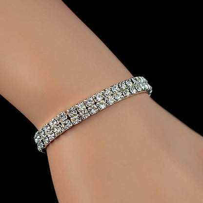 Luxurious Geometric Metal Inlay Rhinestones Women's Bracelets