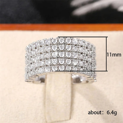 Luxurious Geometric Zircon Copper Wholesale Rings