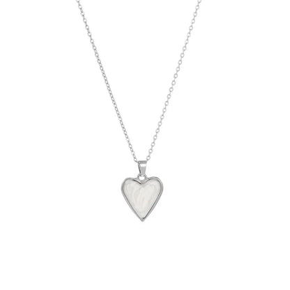 Luxurious Heart Shape Stainless Steel Enamel Plating 18k Gold Plated Pendant Necklace