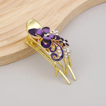 Luxurious Korean Style Butterfly Alloy Inlay Rhinestones Hair Clip