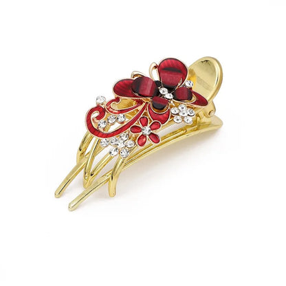 Luxurious Korean Style Butterfly Alloy Inlay Rhinestones Hair Clip