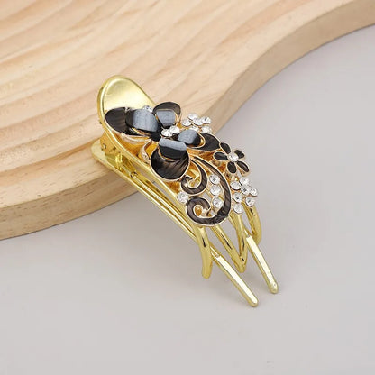 Luxurious Korean Style Butterfly Alloy Inlay Rhinestones Hair Clip