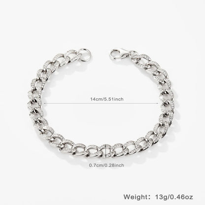 Luxurious Queen Classic Style Round Sterling Silver Plating White Gold Plated Women's Bracelets Necklace