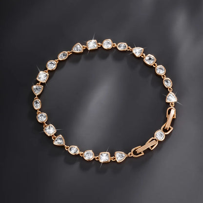 Luxurious Shamrock Irregular Butterfly Alloy Copper Asymmetrical Plating Inlay Artificial Diamond 18k Gold Plated Bracelets