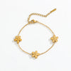 Luxurious Simple Style Flower 304 Stainless Steel White Gold Plated Gold Plated Bracelets In Bulk