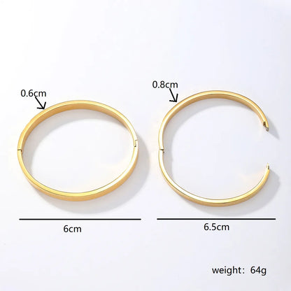 Luxurious Simple Style Roman Style Roman Numeral Stainless Steel Plating 18k Gold Plated Bangle