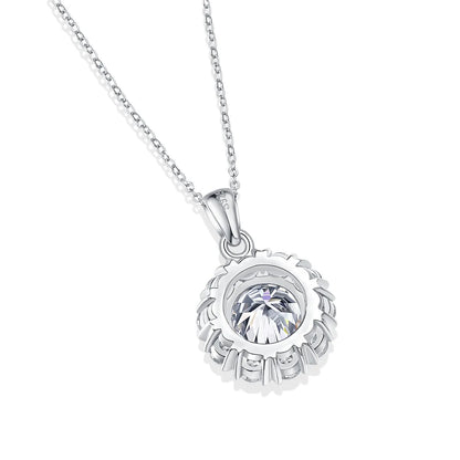 Luxurious Snowflake Sterling Silver Moissanite Pendant Necklace In Bulk