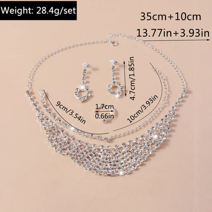 Luxurious Solid Color Alloy Inlay Artificial Diamond Women's Bracelets Earrings Necklace