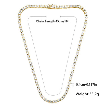 Luxurious Solid Color Copper Plating Inlay Zircon 18k Gold Plated White Gold Plated Necklace