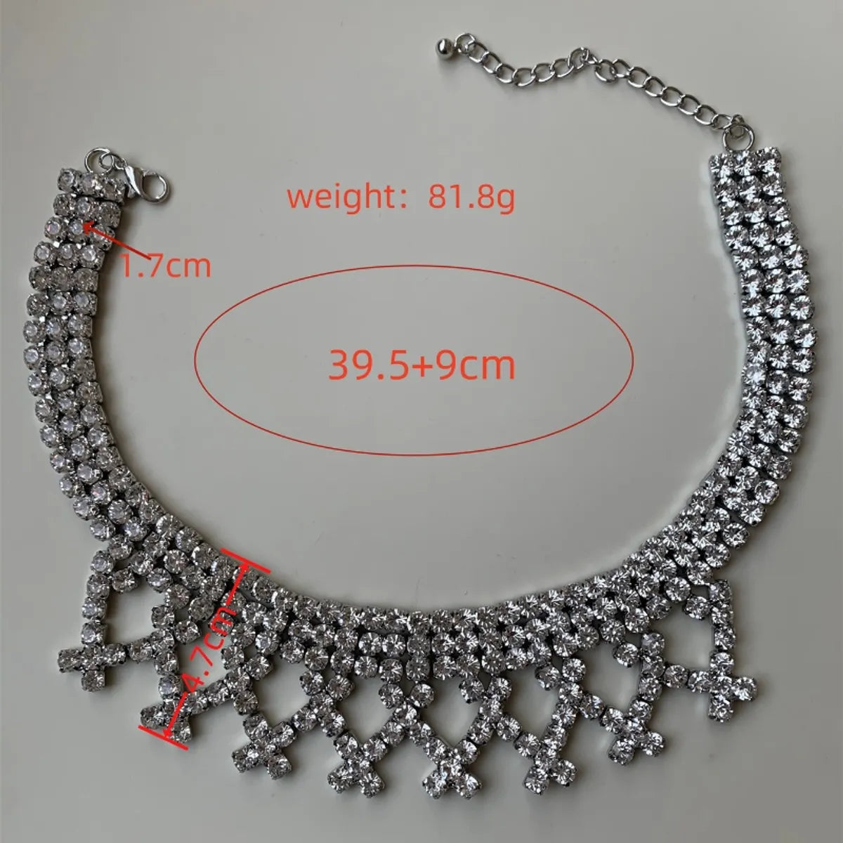 Luxurious Solid Color Silver Plated Rhinestones Alloy Wholesale Necklace