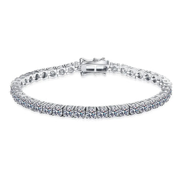 Luxurious Solid Color Sterling Silver Moissanite Tennis Bracelet In Bulk