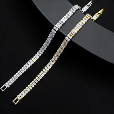 Luxurious Square Copper Inlay Zircon Women's Bracelets Earrings Necklace