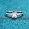 Luxurious Square Sterling Silver Moissanite Zircon Rings In Bulk