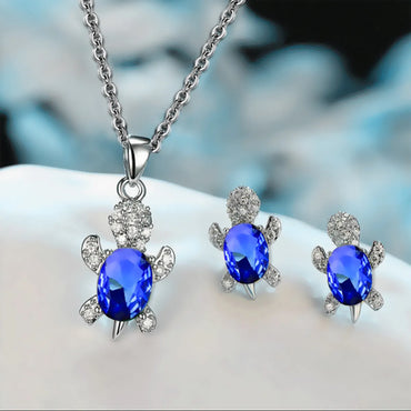 Luxurious Tortoise Alloy Plating Artificial Diamond Women's Earrings Necklace