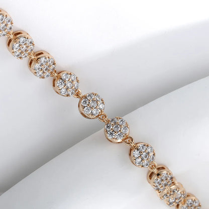 Luxurious Xuping Geometric Alloy Plating Inlay Artificial Rhinestones 18k Gold Plated Women'S Bracelets