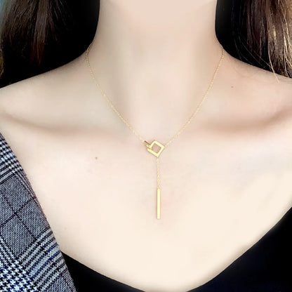 304 Stainless Steel 18K Gold Plated Simple Style Plating Geometric Necklace