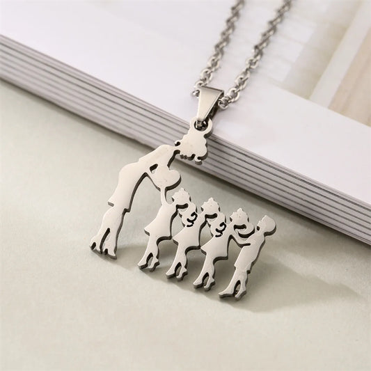 Mama Human Stainless Steel Plating Pendant Necklace