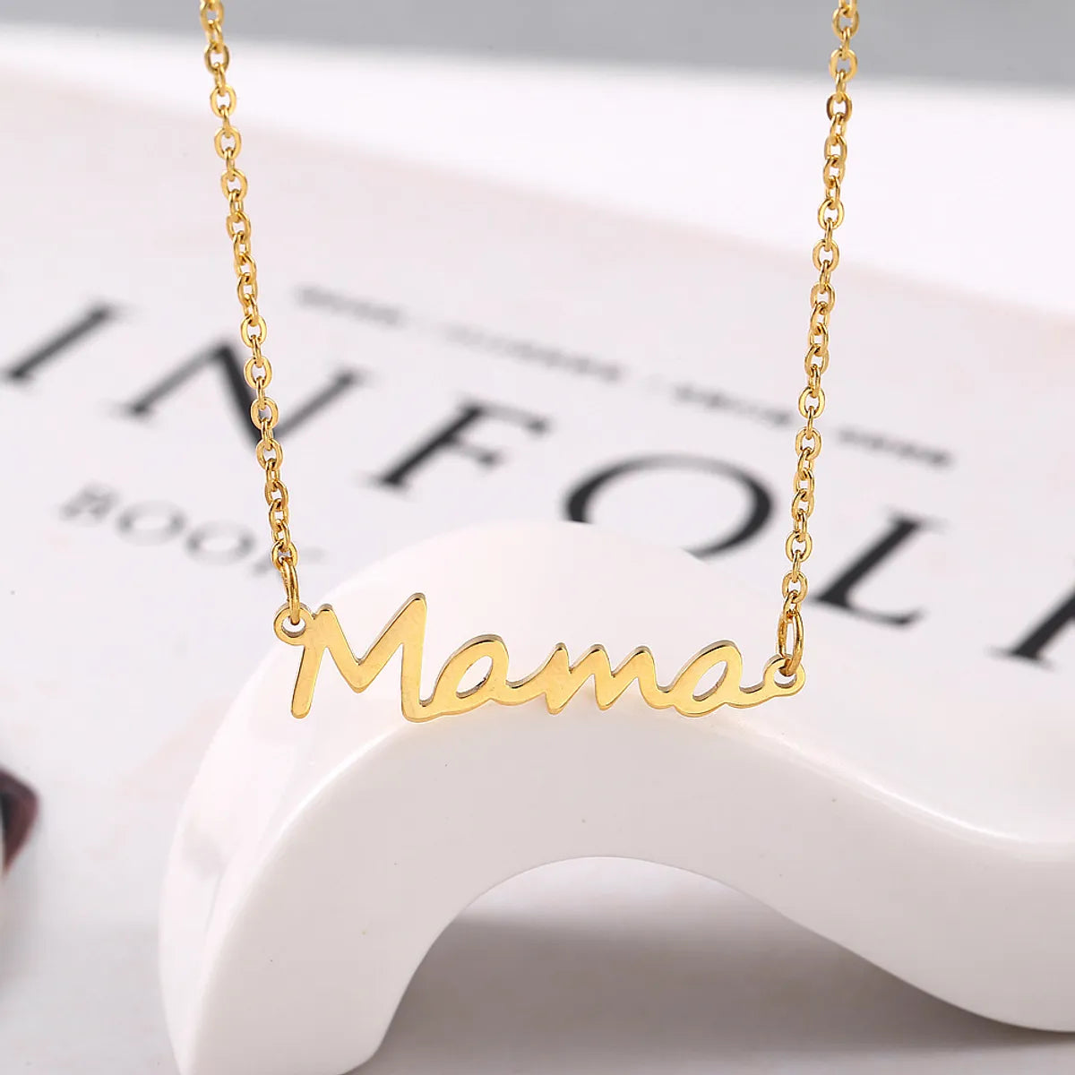 Mama Letter Alloy Titanium Steel Plating Mother's Day Women's Necklace