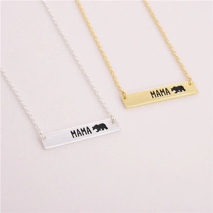 Mama Letter Bear Alloy Plating Mother'S Day Women'S Necklace