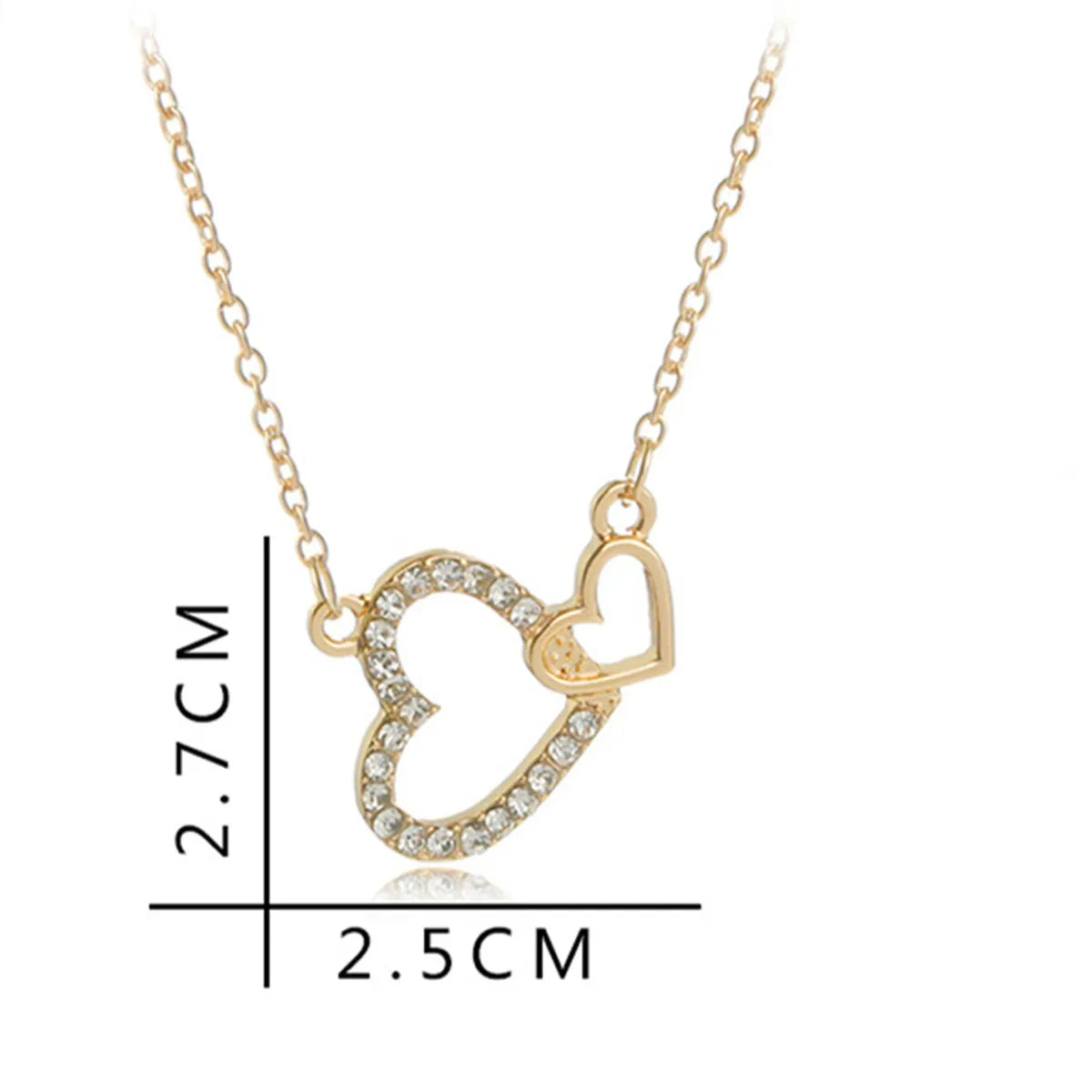 Mama Letter Moon Heart Shape Metal Copper Inlay Rhinestones Zircon Mother's Day Women's Pendant Necklace