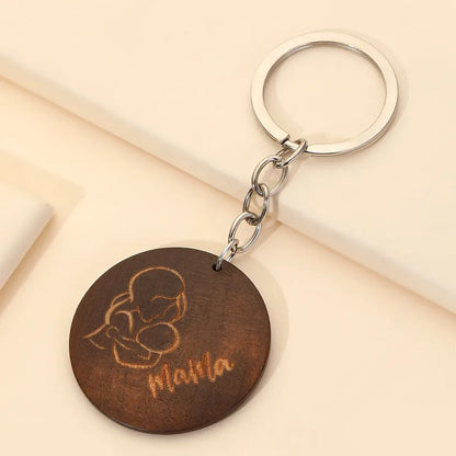 Mama Letter Solid Color Wood Mother'S Day Women'S Bag Pendant Keychain