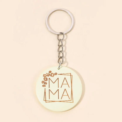 Mama Letter Solid Color Wood Mother'S Day Women'S Bag Pendant Keychain