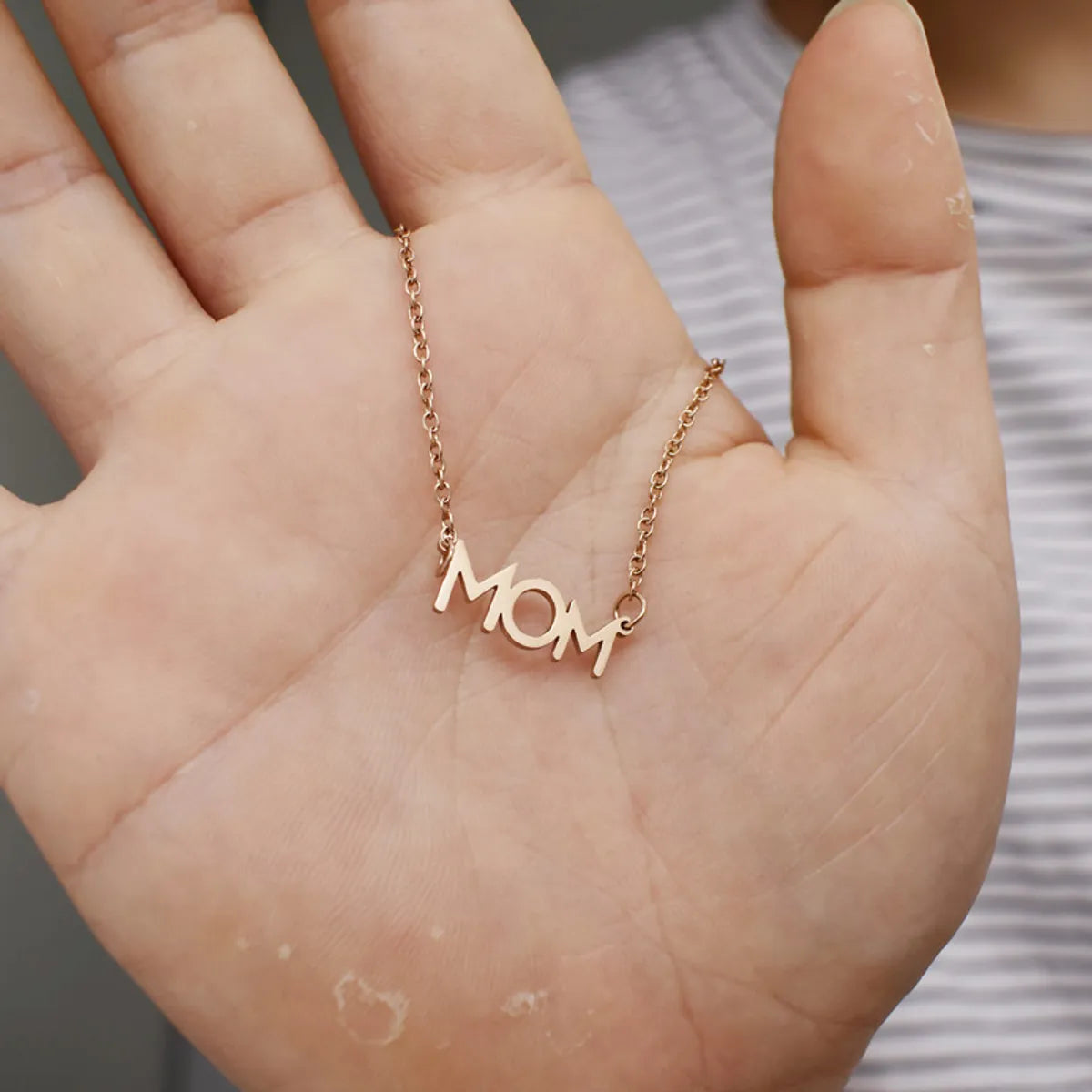 Mama Letter Stainless Steel Titanium Steel Plating Necklace