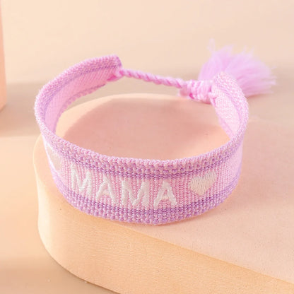 Mama Modern Style Letter Fabric Wholesale Bracelets