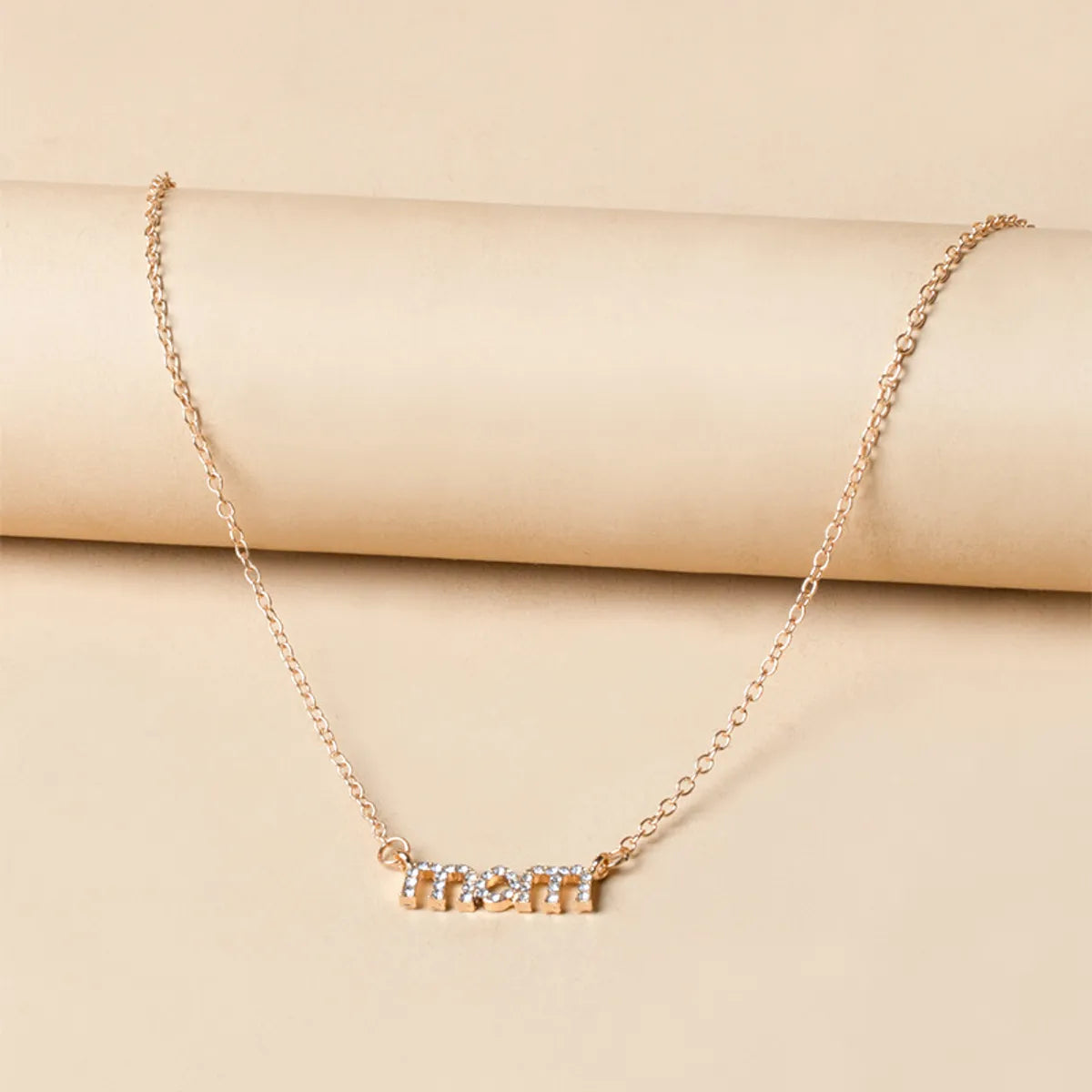 MAMA Modern Style Simple Style Letter Alloy Plating Inlay Rhinestones Mother'S Day Women's Necklace