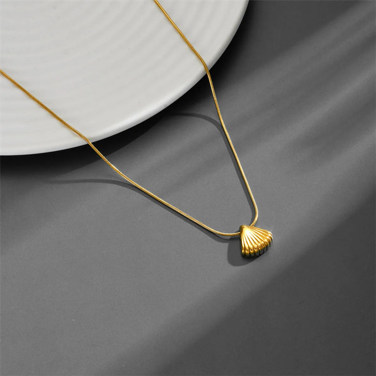 Marine Style Shell Titanium Steel Plating Pendant Necklace