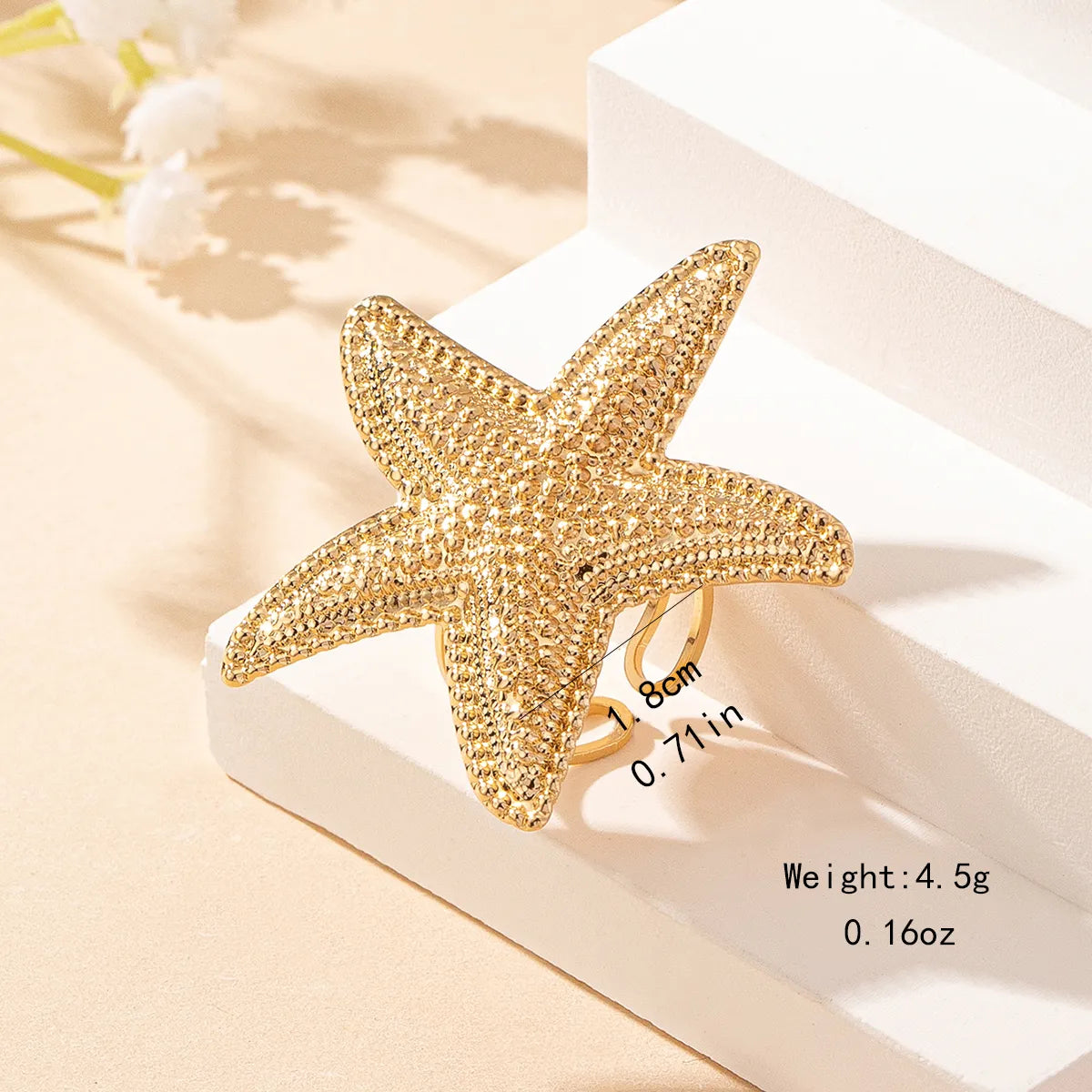 Marine Style Star Metal Women'S Open Rings