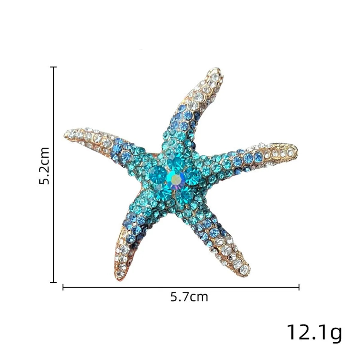 Marine Style Starfish Alloy Plating Inlay Rhinestones Women'S Brooches