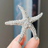 Marine Style Starfish Alloy Plating Inlay Rhinestones Women'S Brooches