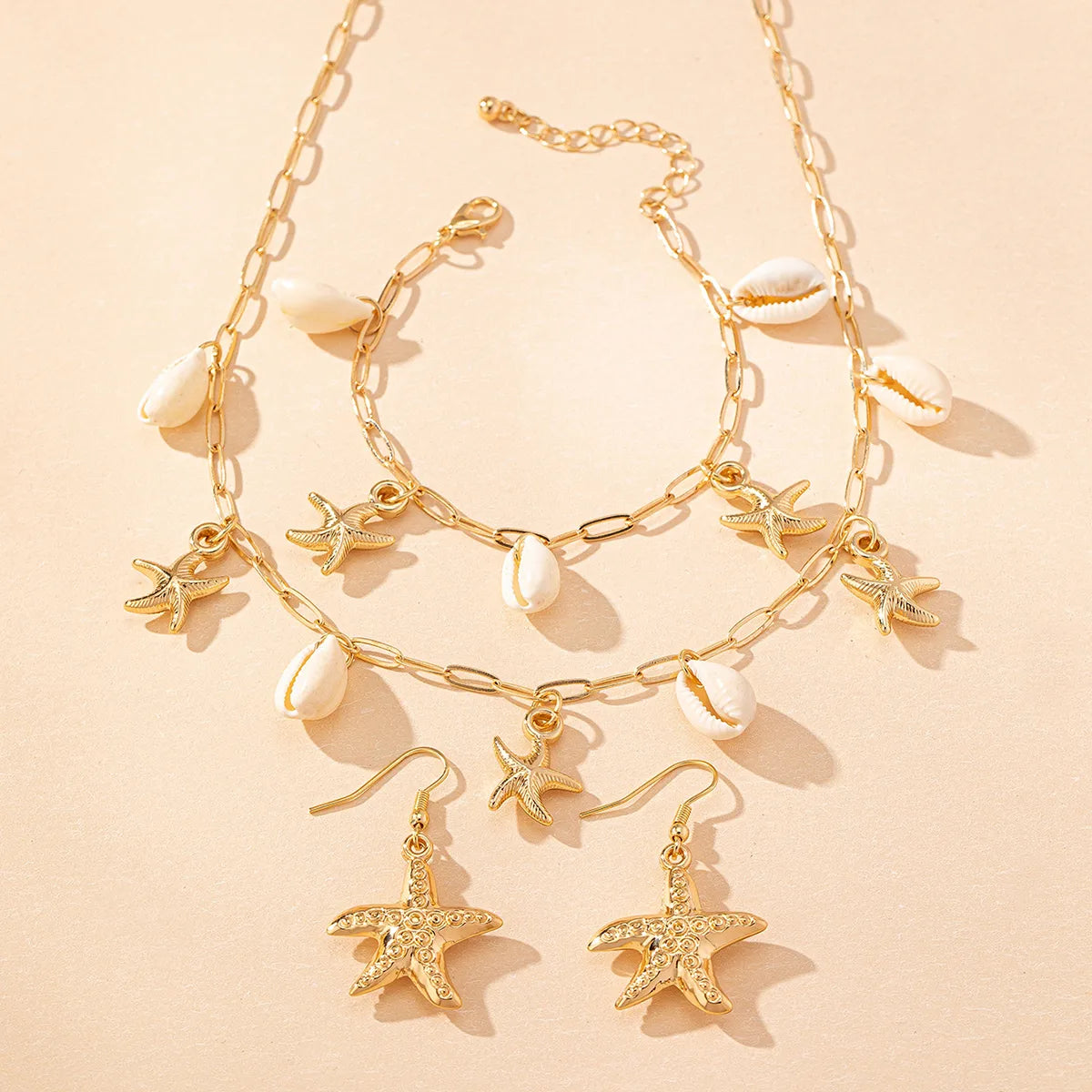 Marine Style Starfish CCB Shell Women'S Jewelry Set