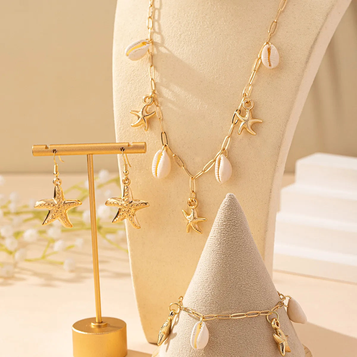 Marine Style Starfish CCB Shell Women'S Jewelry Set