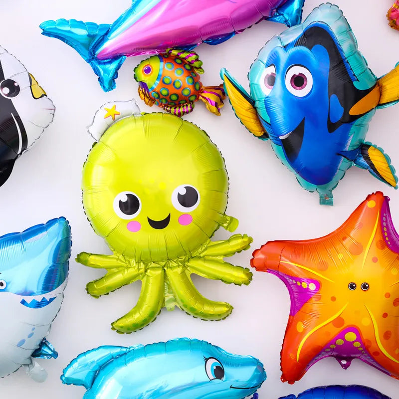 Marine Style Starfish Hippocampus Shark Aluminum Film Party Festival Balloons