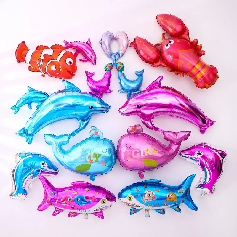 Marine Style Starfish Hippocampus Shark Aluminum Film Party Festival Balloons